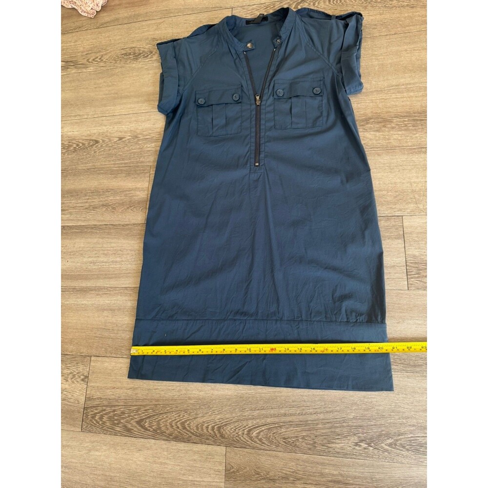 Kenneth Cole Navy Cotton Blend Short Sleeve Office Half Zip Career Dress Size S - Picture 4 of 13